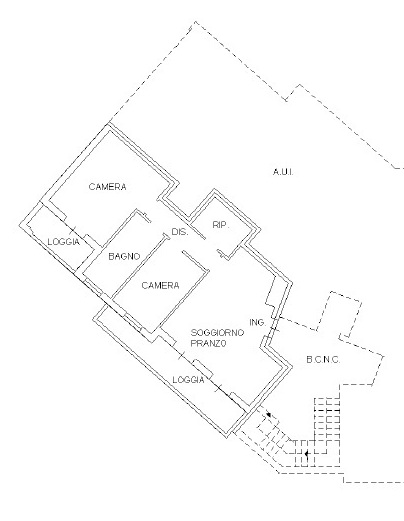 COMPOSIZIONE:
Appartamento posto al piano primo,  si compone da zona giorno con cucina a vista e ...