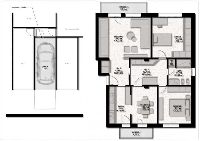 Proponiamo in vendita un elegante appartamento trilocale di 130 mq completamente ristrutturato e ...