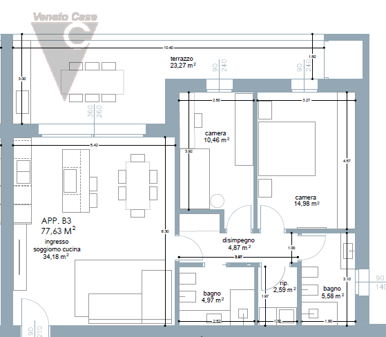 SAN VITO DI VIGONZA - 2 CAMERE CON TERRAZZO
Proponiamo elegante e prestigioso appartamento triloc...
