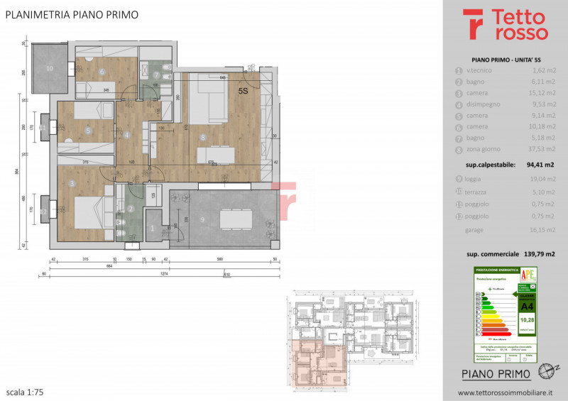 Polverara - Appartamento di nuova costruzione con tripla esposizione, situato al primo piano e se...