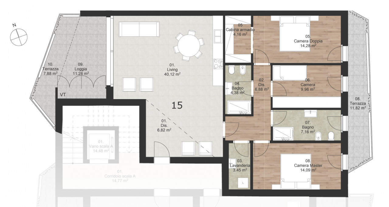 Appartamento con doppia terrazza e 3 camere in classe A4 a Selvazzano Dentro
