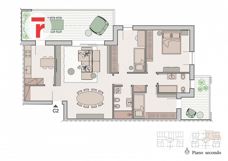 In un’oasi di tranquillità, immersa nel verde ma a pochi passi dai principali servizi e dalla fer...