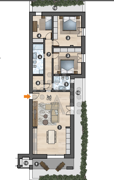 In prestigioso residence di sole quattro unità, proponiamo appartamento al primo piano con due sp...