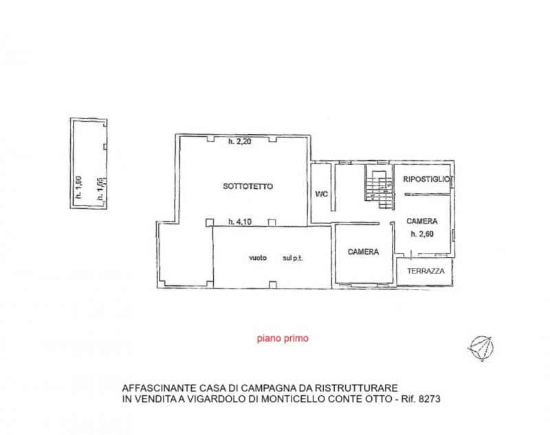 VIGARDOLO: VENDESI AFFASCINANTE CASA DI CAMPAGNA DA RISTRUTTURARE - Rif. 8273

In Località Vigard...