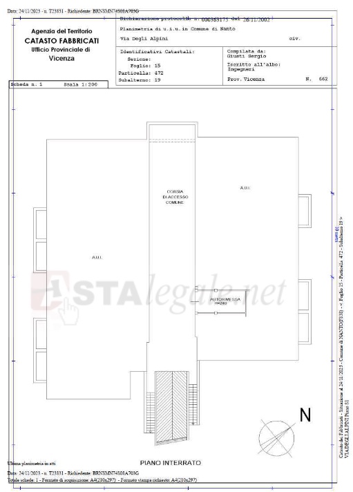 NANTO (VI) VIA DEGLI ALPINI 37/B - Piena proprietà di appartamento al piano primo con autorimessa...