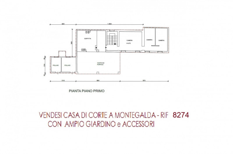 PORZIONE DI CASA DI CORTE DA RISTRUTTURARE CON GIARDINO ESCLUSIVO e ACCESSORI A MONTEGALDA (VICEN...