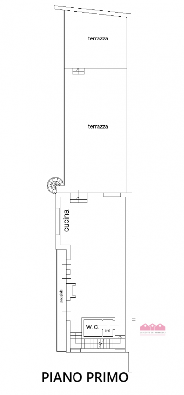 BORGO SANTA LUCIA: INGRESSO INDIPENDENTE, SALA/SALOTTO/CUCINA A VISTA,  TERRAZZA DI 80 MQ, SERVIZ...