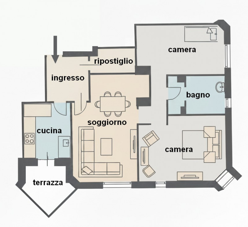 In una delle zone più verdi e tranquille di Castelfranco Veneto proponiamo un appartamento bicame...
