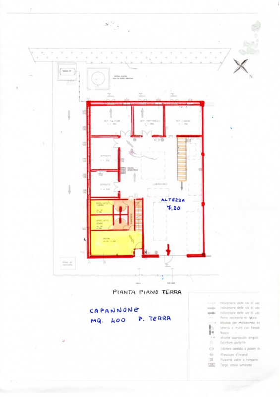 VENDESI RUBANO (PD) ZONA INDUSTRIALE PORZIONE LATERALE DI CAPANNONE DI MQ. 600 - detta porzione d...
