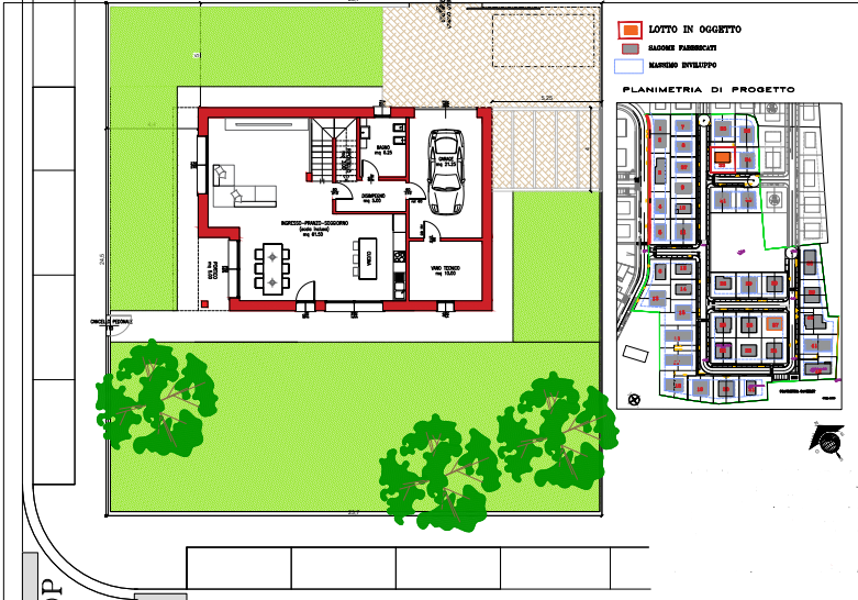 SAONARA: lotto di terreno edificabile di 580 mq. avente una potenzialità edificatoria netta di 65...