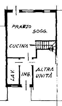 COMPOSIZIONE:
Porzione di casa a schiera centrale, composta da ingresso, salotto con cucina a vis...