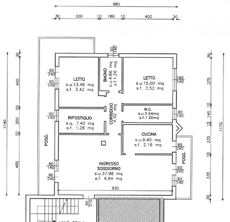 COMPOSIZIONE:
Appartamento al piano primo, completamente ristrutturato, si compone da ingresso ne...