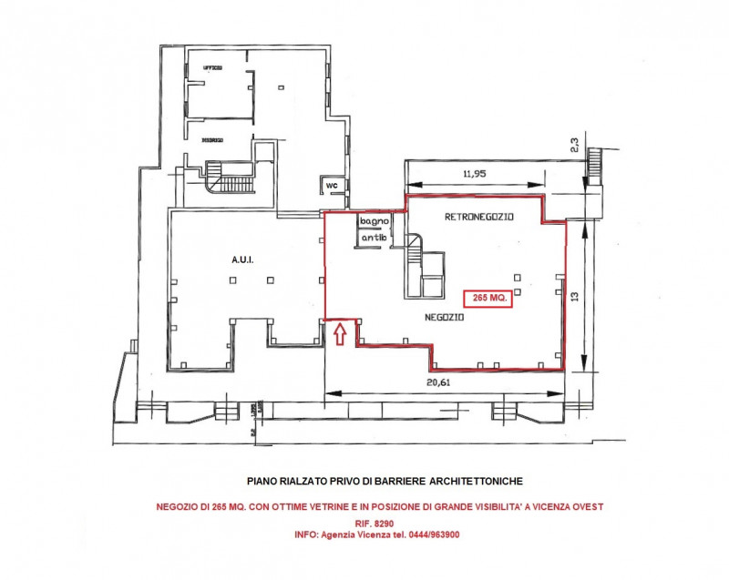 NEGOZIO/UFFICIO COMPLETAMENTE VETRINATO –  VICENZA - Rif. 8290
Proponiamo in vendita un ampio spa...