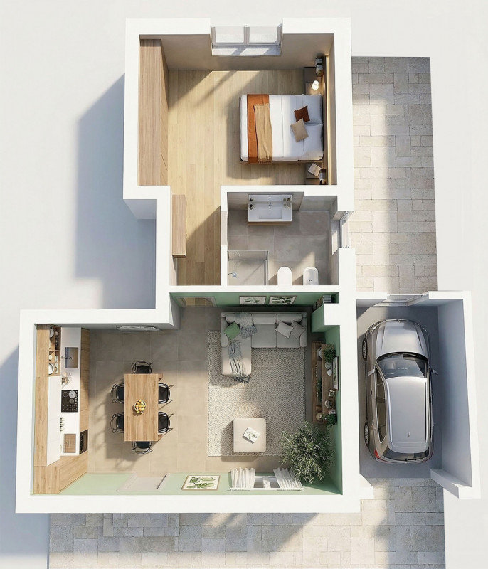 Nuova porzione di bifamiliare in orizzontale, sita al piano terra con ingresso indipendente. 
L’i...