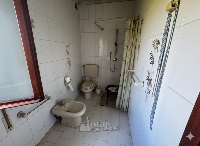 Tipica casa di campagna con ex stalla/fienile e magazzino su un'area di cortile e giardino di cir...