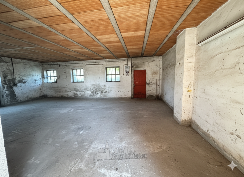 Tipica casa di campagna con ex stalla/fienile e magazzino su un'area di cortile e giardino di cir...