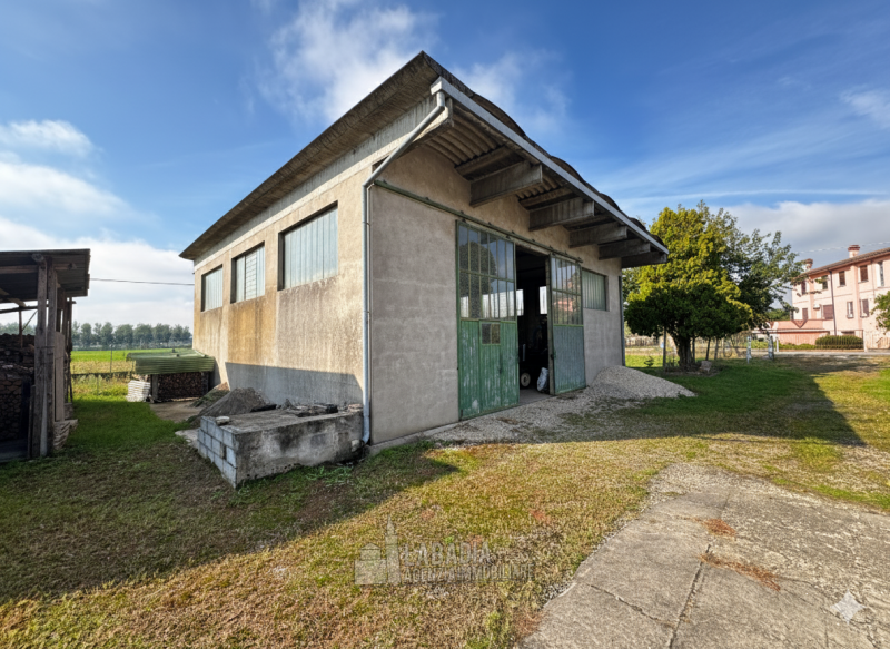 Tipica casa di campagna con ex stalla/fienile e magazzino su un'area di cortile e giardino di cir...