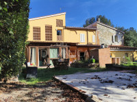 Endteil eines Bauernhauses mit Garten, Landschaft von Vinci, Toskana
