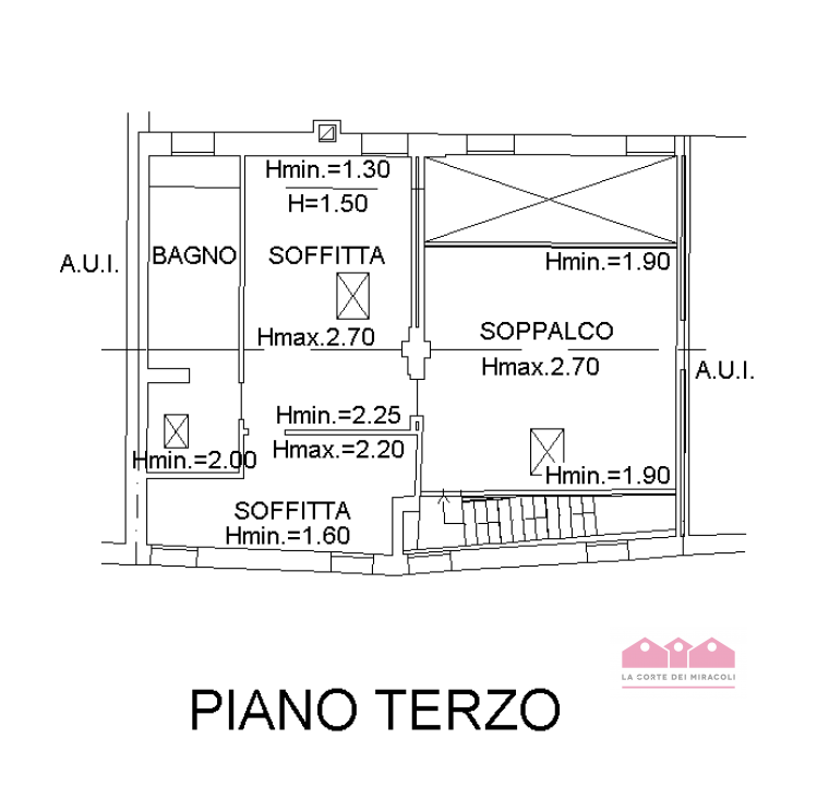 BORGO BERGA: ULTIMO PIANO, INGRESSO, SOGGIORNO, CUCINA CON CAMINO, TRE CAMERE, DUE BAGNI, SOPPALC...