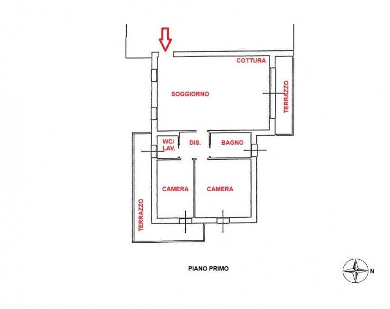 GRAZIOSO BICAMERE BISERVIZI CON TERRAZZO E GARAGE IN VENDITA A VICENZA SANTA BERTILLA - RIF. 8304...