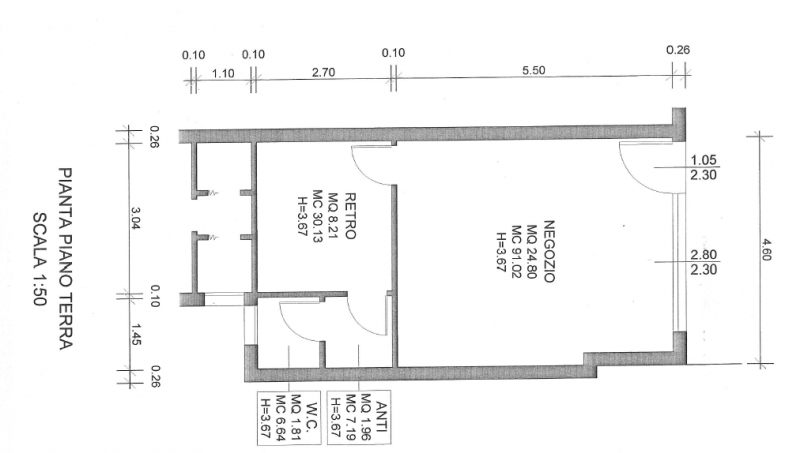 CENTRALISSIMO in zona di forte passaggio, proponiamo negozio di circa 40 mq., con bagno, ben tenu...