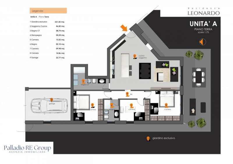 A soli pochi minuti da Vicenza, in una zona residenziale esclusiva, immersa nel verde e comodamen...