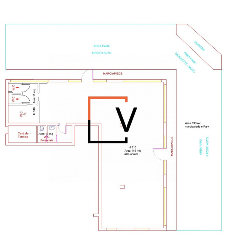 V390 - Proponiamo in vendita in centro a Preganziol ampio negozio di 150 mq, con 4 vetrine e 10 p...