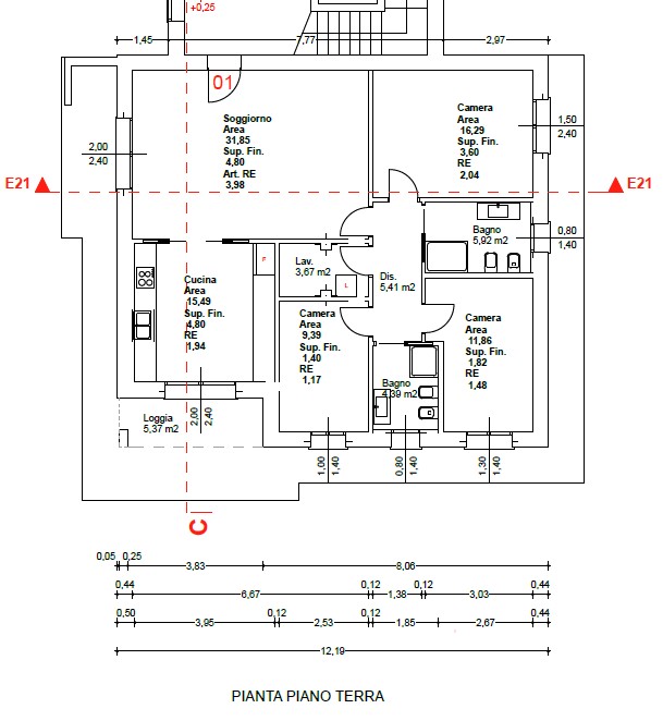 APP. PIANO TERRA 3 CAM. NUOVA COSTRUZIONE "RIF. UPR2"