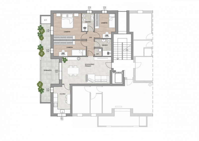 Mogliano Ovest: zona comoda a tutti i servizi, proponiamo in vendita appartamento al piano second...