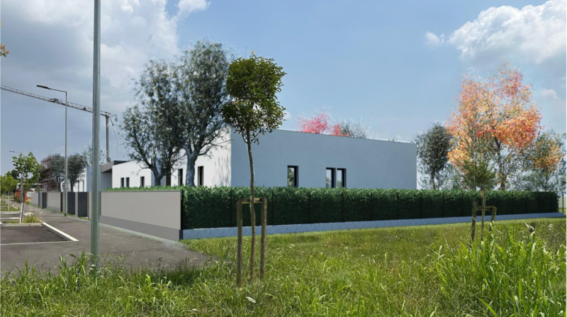 Splendida porzione centrale di villa trifamiliare di nuova costruzione, distribuita interamente s...