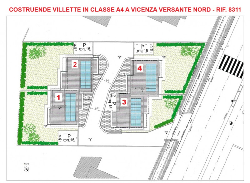 ABITAZIONE AFFIANCATA IN CLASSE A4 IN COSTRUZIONE A VICENZA NORD - CON GARAGE E GIARDINO - RIF. 8...