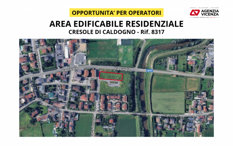 AREA EDIFICABILE A CRESOLE DI CALDOGNO PER VILLETTE O PICCOLA PALAZZINA - RIF. 8317
In centro pae...