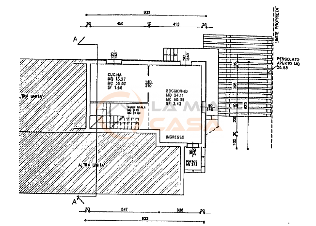 BOVOLENTA loc. BRUSADURE: Porzione di trifamiliare di testa situata in zona tranquilla e in quart...