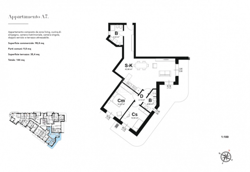 L' Agenzia IRIS propone in vendita appartamento bicamere inserito in un nuovo complesso residenzi...
