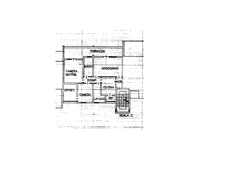 In quartiere residenziale di Marchesane, appartamento al secondo piano su vano scala di sei unità...