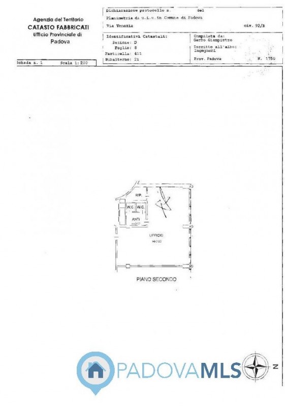Immobile in esclusiva al Gruppo Padova MLS
Padova via venezia ufficio al piano secondo fronte str...
