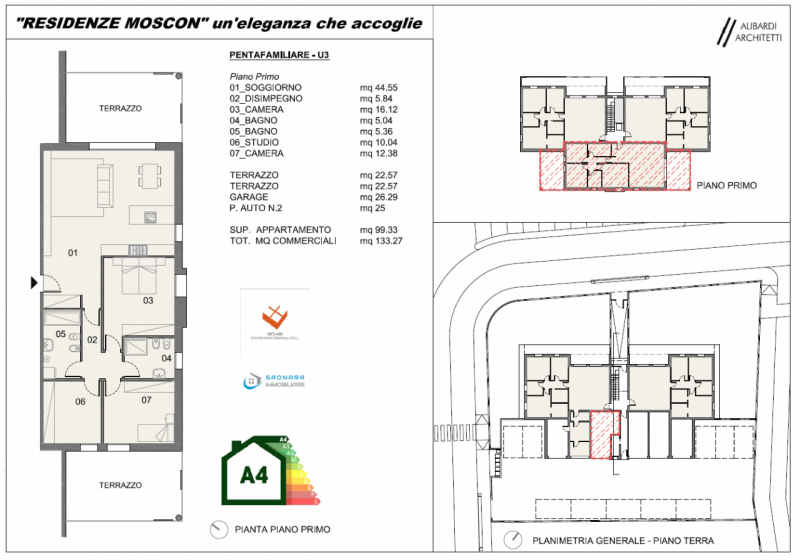 SAONARA: attico al primo e ultimo piano in un moderno condominio residenziale in costruzione di s...