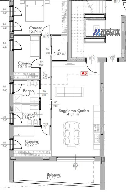 Appartamento Dolo Ve,  €. 278.000, 3 camere 2 bagni   Nuova costruzione. NO GAS, cottura ad induz...