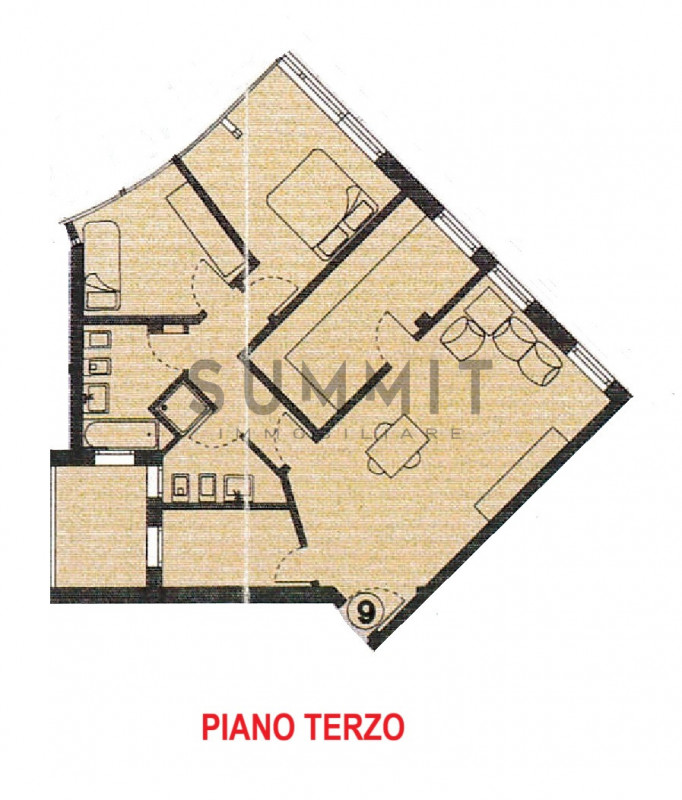SCHIO - CENTRO: interessante BICAMERE al piano terzo del complesso  residenziale Conte, servito d...