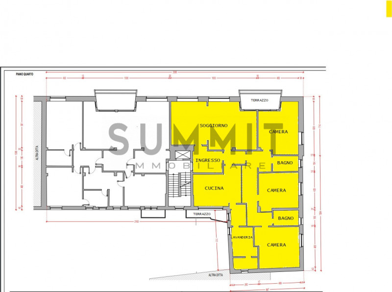 SCHIO – CENTRO: Luminoso e spazioso appartamento TRICAMERE di 255 mq, sito al quarto ed ultimo pi...