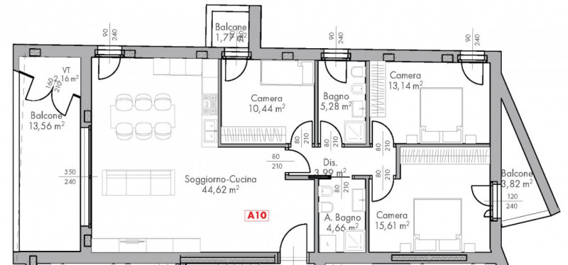 Appartamento Dolo Ve,  €. 263.000, 3 camere 2 bagni   Nuova costruzione. NO GAS, cottura ad induz...