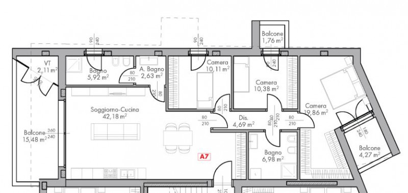 Appartamento Dolo Ve,  €. 263.000, 3 camere 2 bagni   Nuova costruzione. NO GAS, cottura ad induz...
