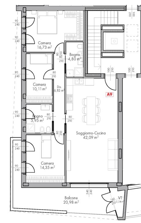 Appartamento Dolo Ve,  €. 263.000, 3 camere 2 bagni   Nuova costruzione. NO GAS, cottura ad induz...