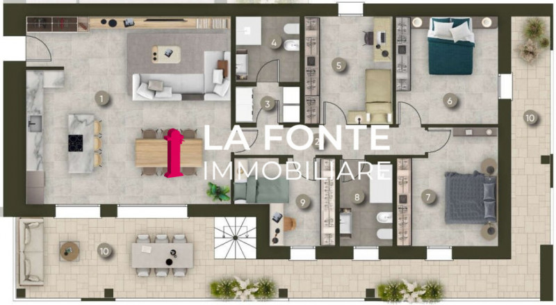 VIGONZA CENTRO Prenotabile NUOVO ATTICO 4 CAMERE con TERRAZZA ABITABILE di mq.50 e TERRAZZO SOLAR...