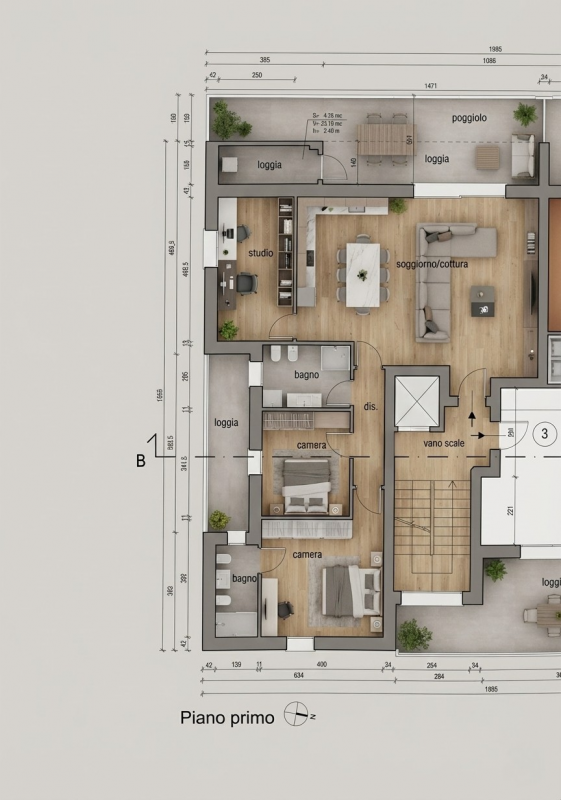 Granze di Camin - In un contesto elegante e silenzioso sta prendendo forma un edificio di nuova c...