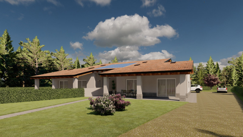 Bellissima villa bifamiliare, già in costruzione, immersa nel verde della campagna, ma a soli 1,5...