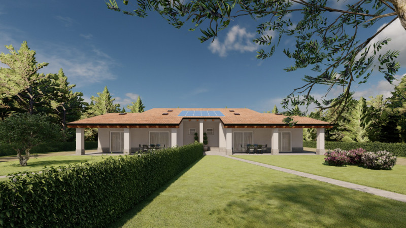 Bellissima villa bifamiliare, già in costruzione, immersa nel verde della campagna, ma a soli 1,5...