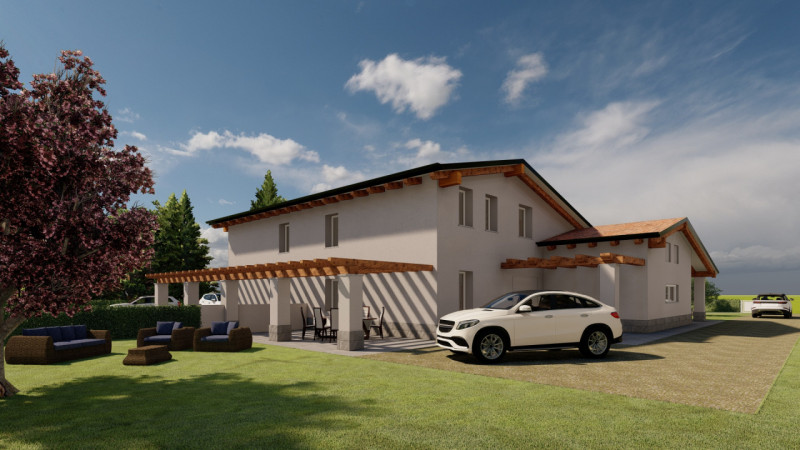 Bellissima villa bifamiliare, già in costruzione, immersa nel verde della campagna, ma a soli 1,5...