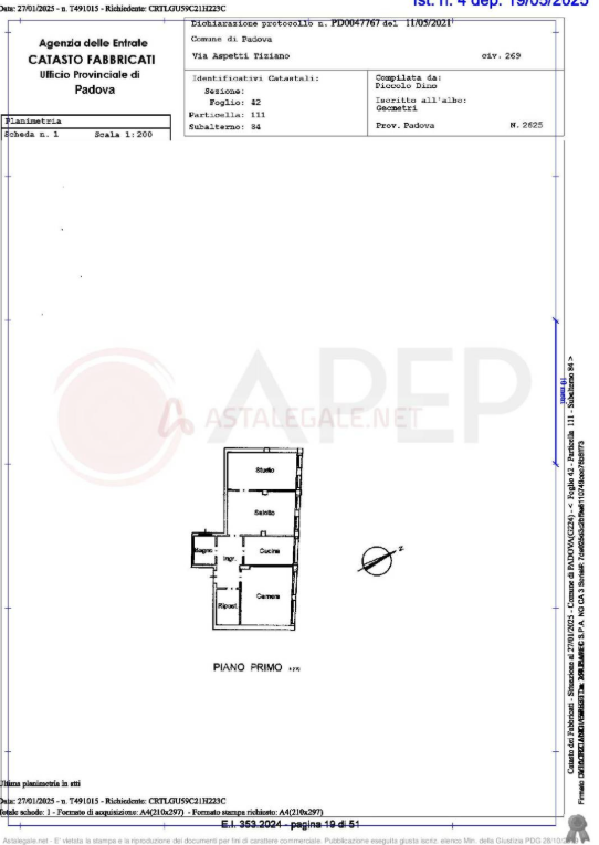 ASTA IMMOBILIARE -  piena proprietà di unità immobiliare facente parte del fabbricato condominial...