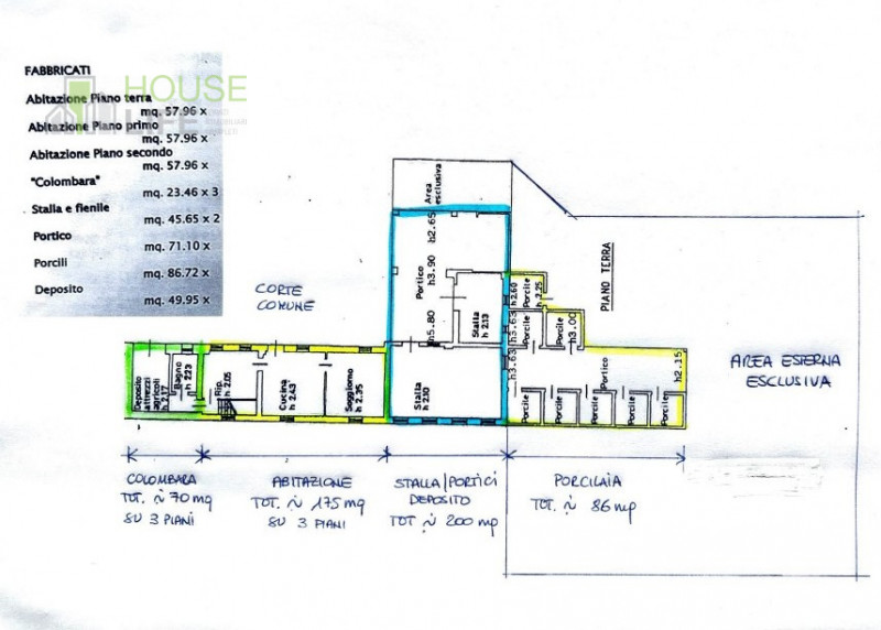 BREGANZE: in zona di campagna circondata da vigneti, casale affiancato da ristrutturare di c.a. 3...